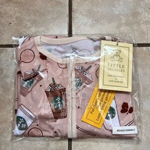 Little snuggles Starbucks zippy romper